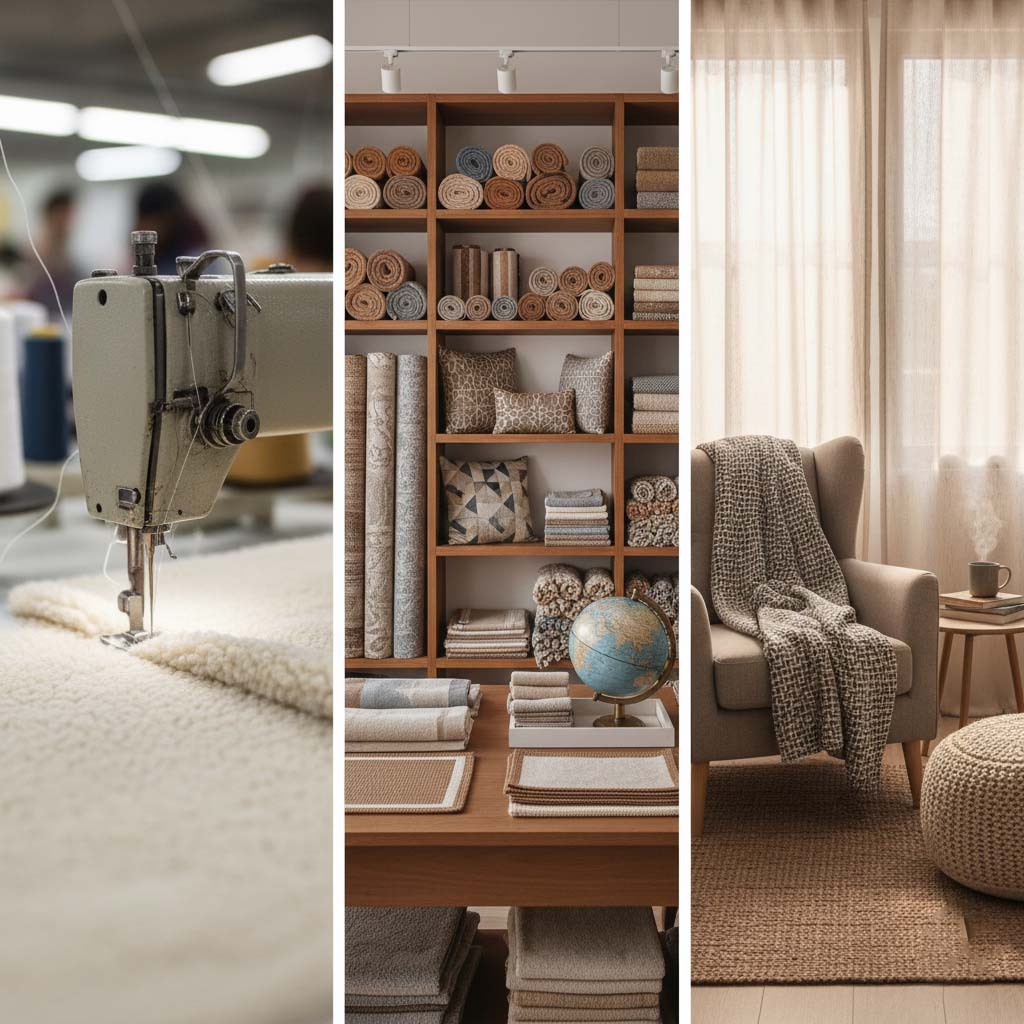 Weaving loom in operation